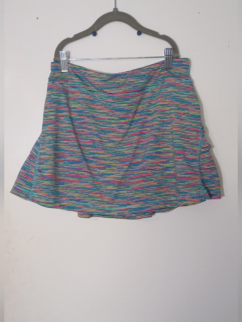 Ideology Active Skort Skort Size XL Multi-color neon stripe Built-in shorts